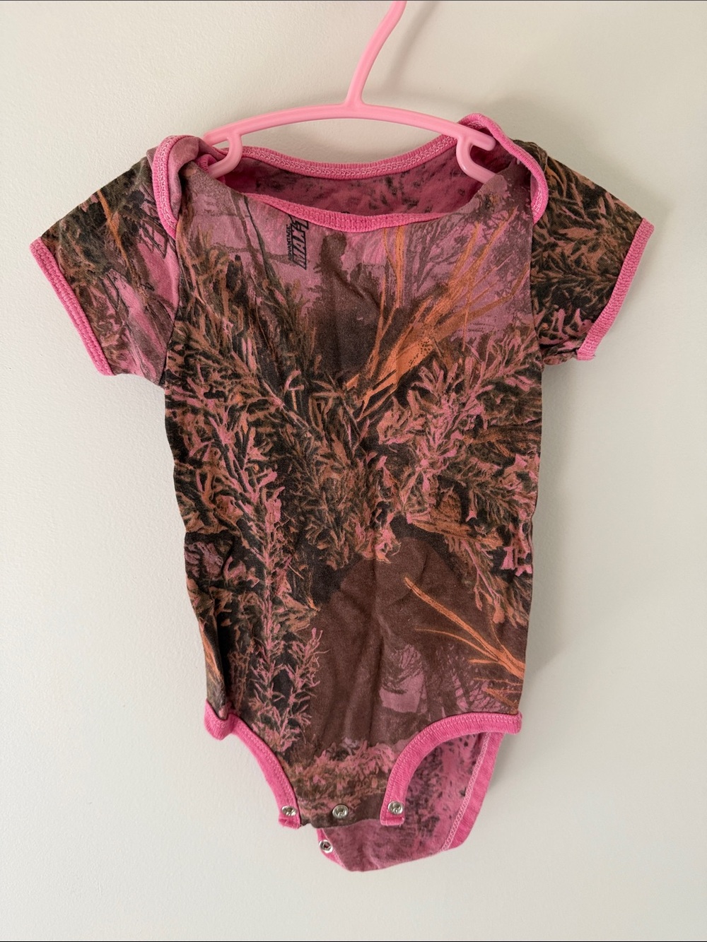 Kids Pink Camo One-Piece Bodysuit